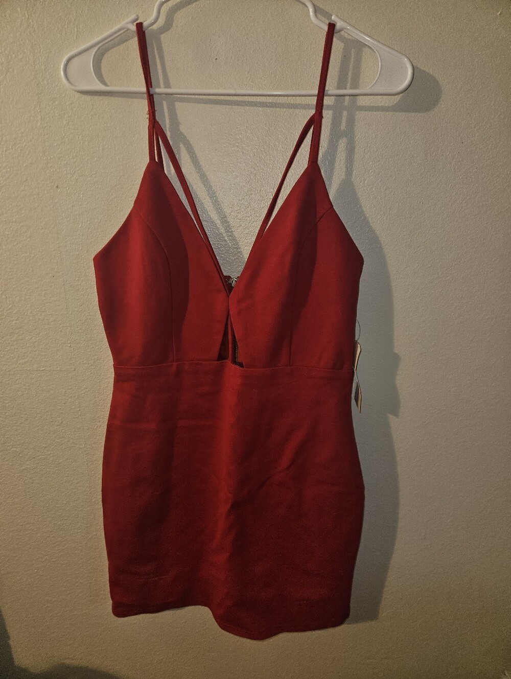 Tobi Womans Red V Neck Bodycon Dress Size M